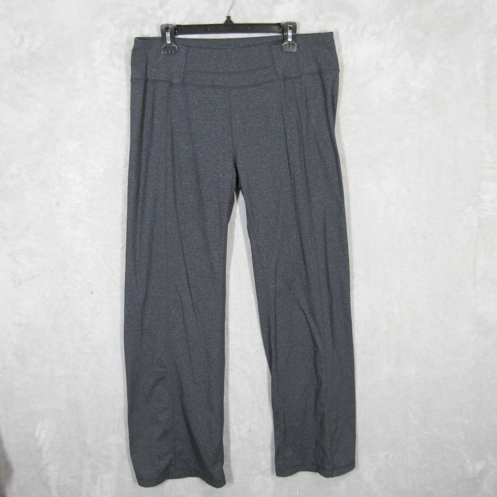 Prana Womens XL Regular Inseam Gray Heathered Wide Leg Yoga Pants Activewear